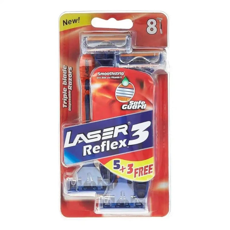 Laser Reflex 3 Triple Blade Disposable Razors- 8pcs
